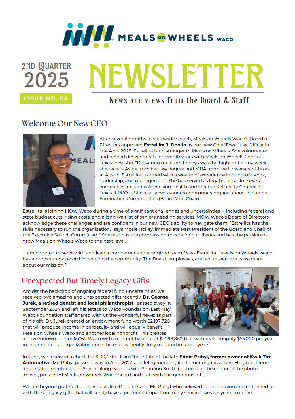 MOW Waco 2nd Quarter 2025 Newsletter Thumbnail